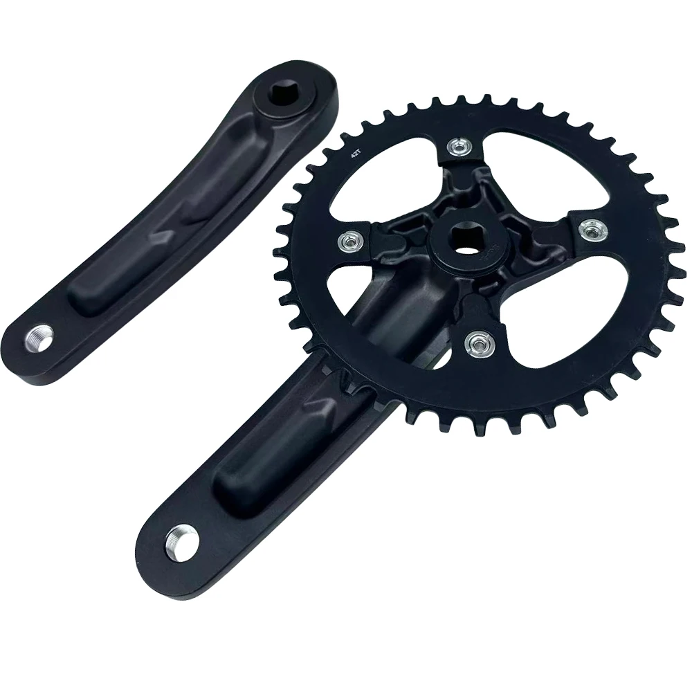 Mountainbike-Kinderkurbelarm-Set, quadratisch, konische Kurbelgarnitur, 1 x 104 BCD, schmale breite Zähne, Single-Speed-Kettenblatt, Kettenblatt, 30 Zähne, 32 Zähne, 42 Zähne – Detail 6