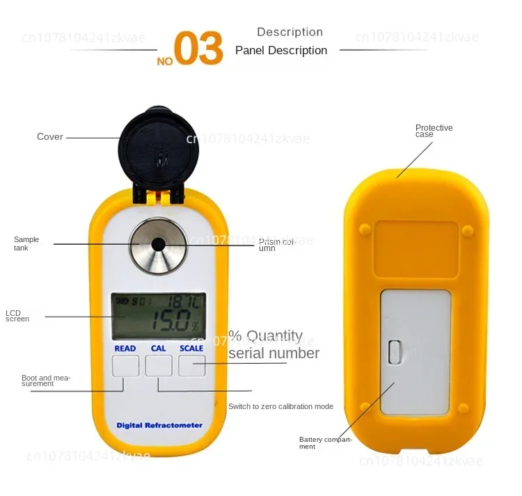 Digital display electronic hydrogen peroxide concentration meter DR803  hydrogen peroxide content detection refractometer