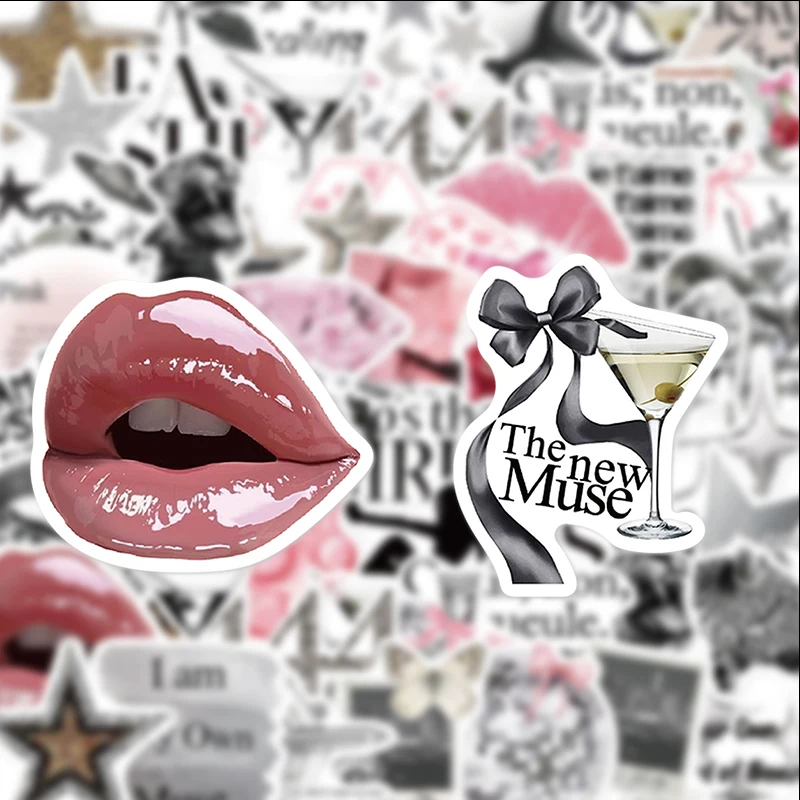 50 Pieces of Vintage Silver Lucky Graffiti Stickers, Suitable for Journals, Laptops, Car Bumpers, Skateboards, Water Bottles, Computer and Phone Decorations, Etc