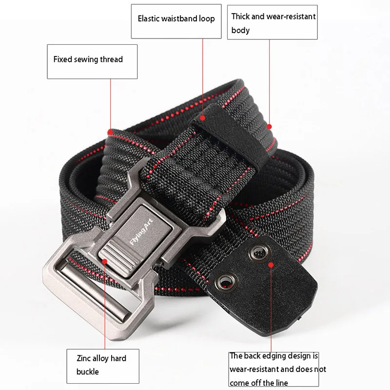 2024 New Aluminum Alloy Tactical Belt For Leisure Men's And Women's Commuting Training Nylon Outdoor Quick Release Jeans Belt