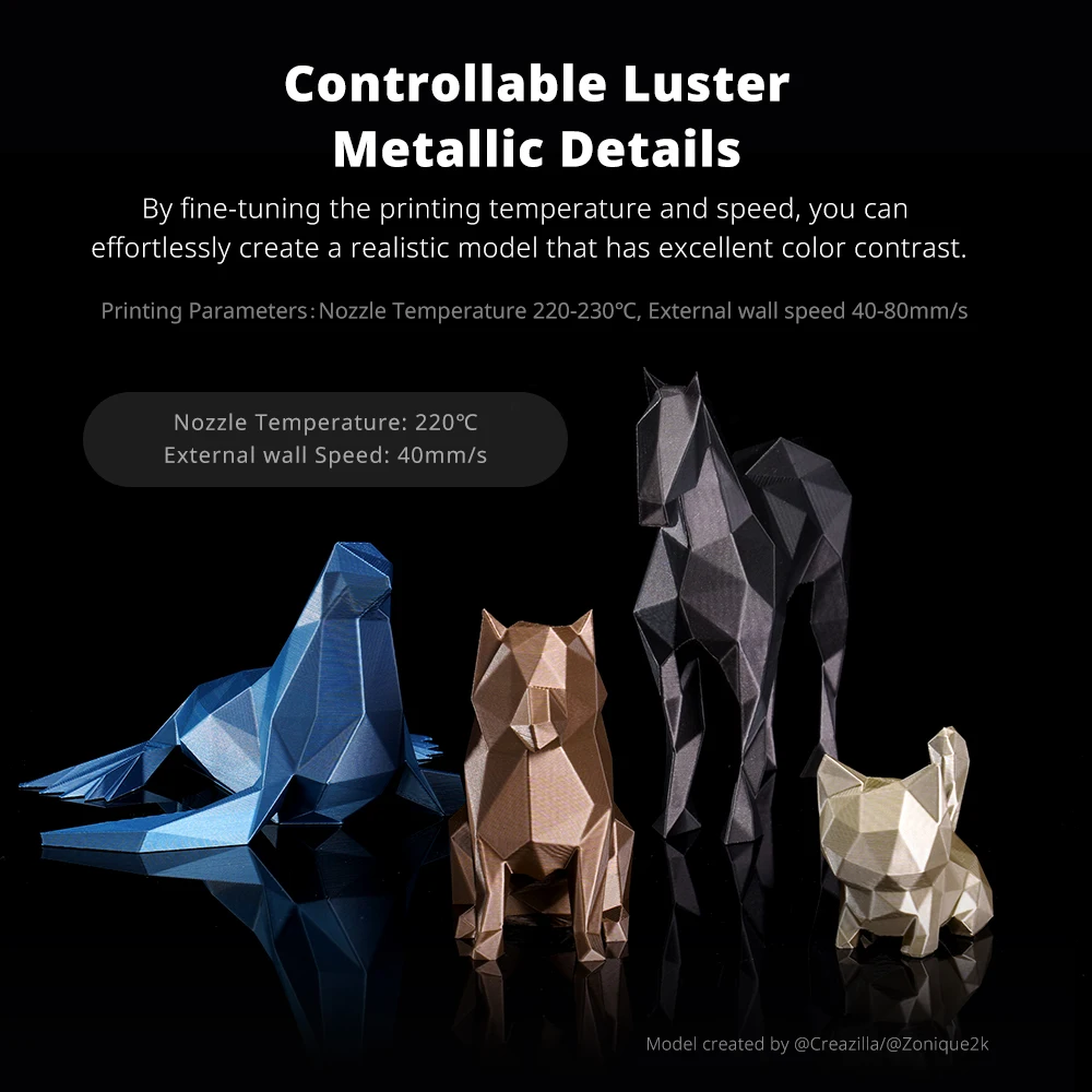 ANYCUBIC 5kg/4kg Filament metaliczny Metaliczna tekstura PLA Kobra S1 Kobra 3 Combo Filament do drukarki 3D Wysokowydajne drukowanie 3D PLA