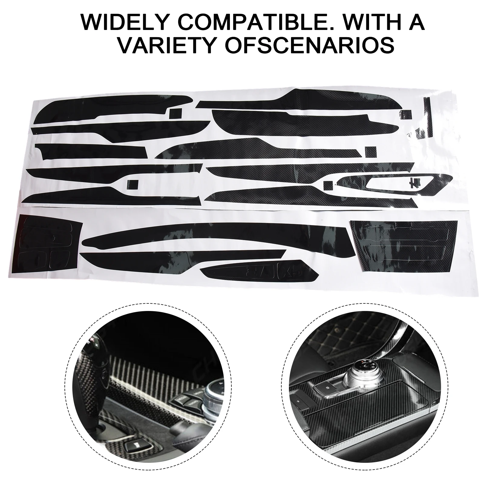 

For BMW F15 2014-2018 Interior Stickers Carbon Fiber Glossy Modern Style For Right-hand Drive Special Film 1Set