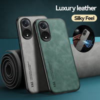 Luxury Leather Phone Case for OPPO A98 A97 A96 A95 A94 A91 A78 A74 A58 A57 A53 A33 5G 4G Cover with Metal Plate Support Car Hold
