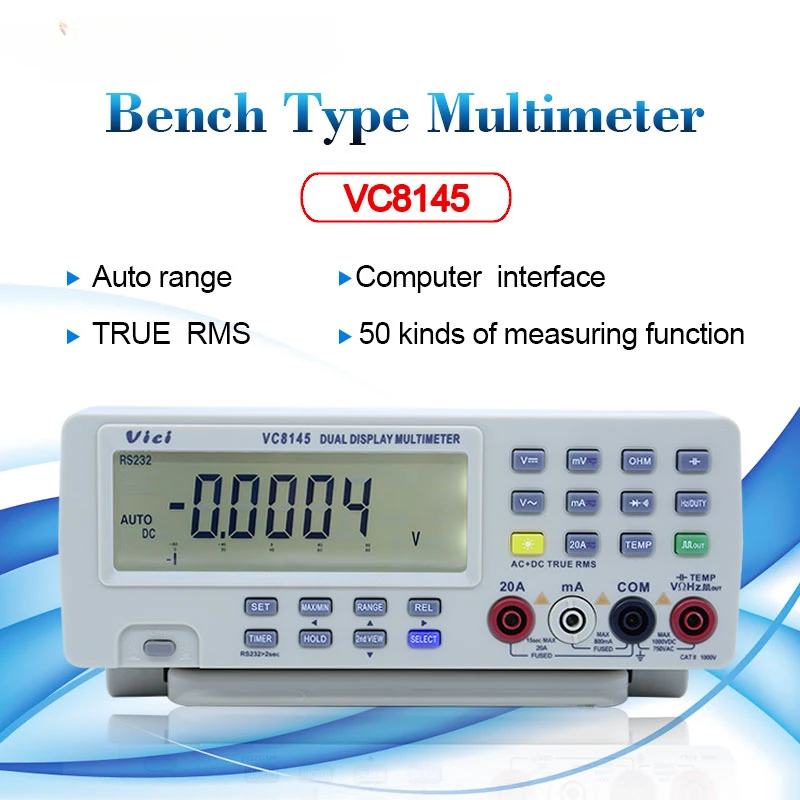 Desktop Multimeter VC8145 80000 Word Multi-function Computer Interface Dual Display Desktop Universal Meter VC8045