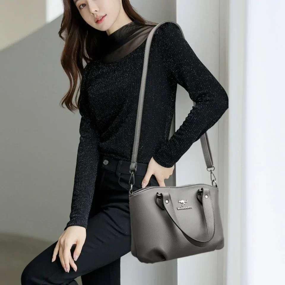 Genuine Soft Leather Shoulder Crossbody Bags for Women Hot sale Luxury Handbag Women Bag Designer Casual Tote Messenger Bag Sac