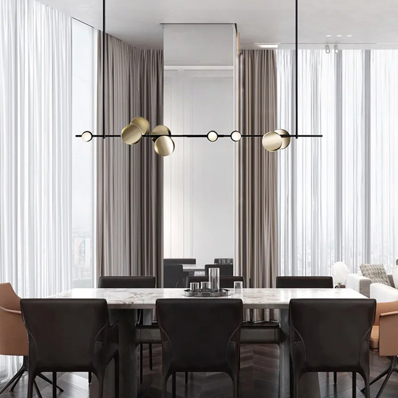 Long Pole LED Pendant Light Modern Dining Table Hanging Lamp For Living Room Restaurant Indoor Home Decor Kitchen