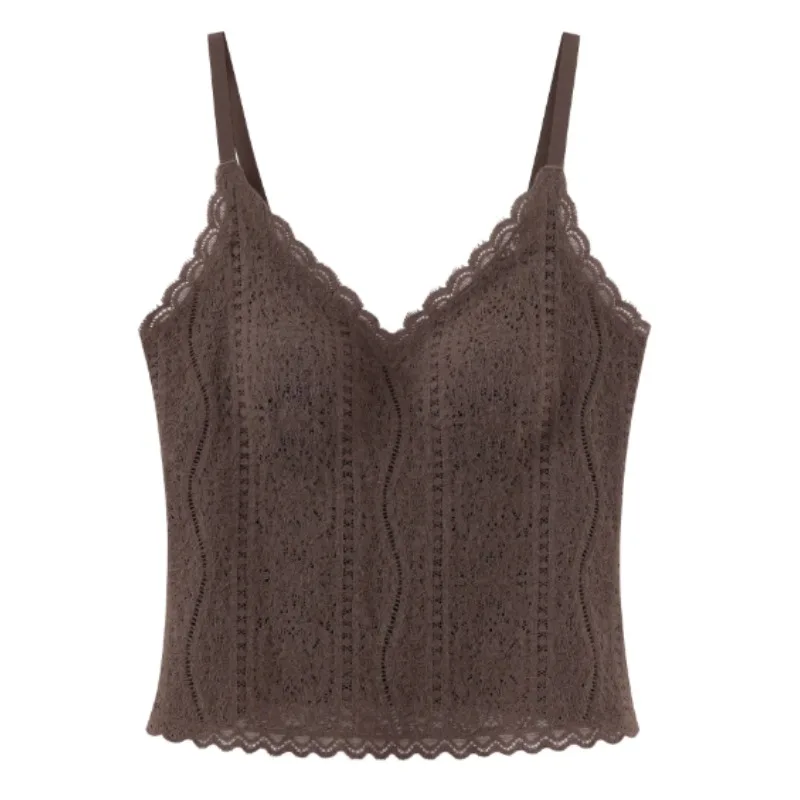 قميص قصير من الصوف الدانتيل الدافئ للنساء سترة علوية مبطنة ناعمة قابلة للتمدد ملابس داخلية ضيقة سترة خلفية أنيقة لملابس يومية مريحة #6