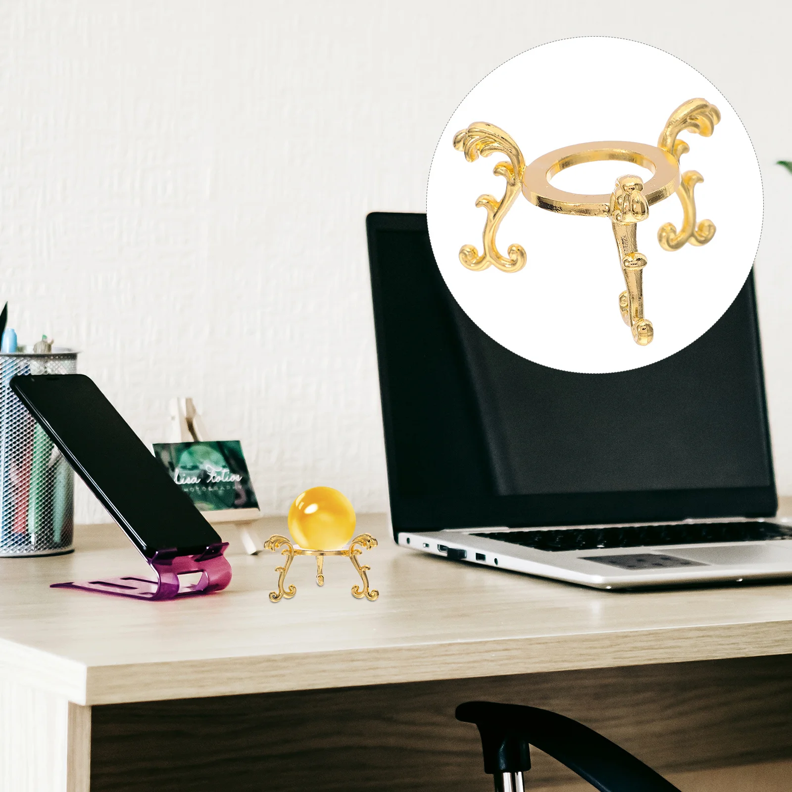 

10Pcs Decorative Crystal Ball Stand Metal Display Pedestal Strong Support for Sphere Globe Ornament Showcase in Living Room