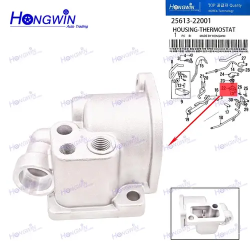 25613-22001 2561322001 carcasa del termostato del refrigerante del motor 25613-22001 para Hyundai Accent Hyundai Scoupe 1.5L L4