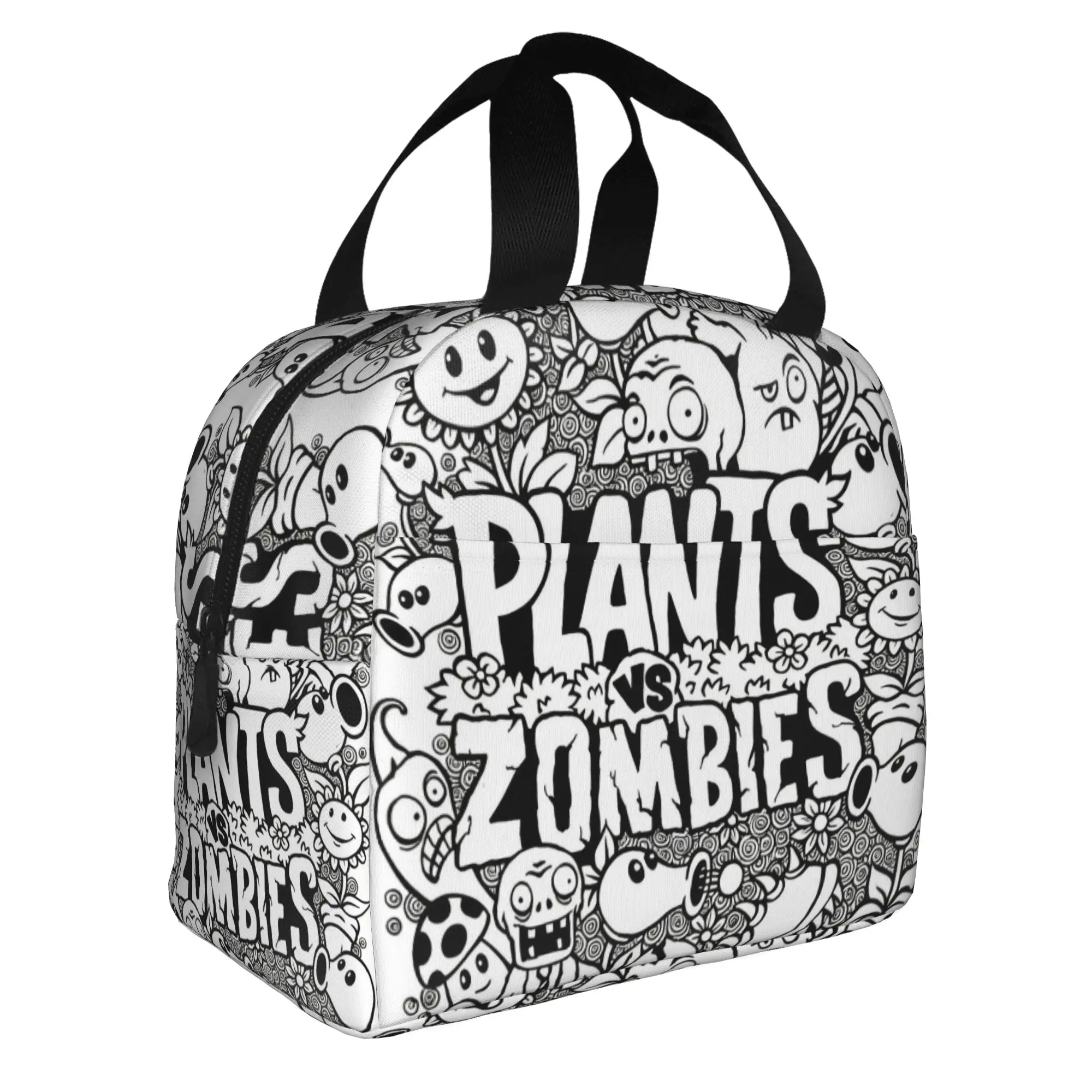 P-Plantsed Vs. Zombiesed Resuable Lunch Box Multifunction Sunflower Pattern Cooler Thermal Food Insulated Lunch Bag Office Work