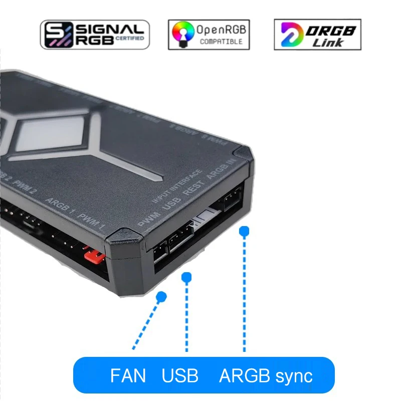 Caixa de PC LED HUB de efeito de iluminação assíncrona de meteoro, pinça RGB para controle de software Corsair ICUE, GEN. 5o DeepRGB