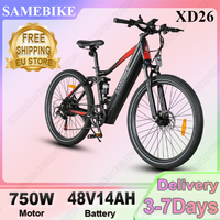 Samebike XD26 Wonmen Electric Bicycle for Men Mountain Bike 750W 48V14AH Battery E-bike 20 Inch Tire All-terrain Electric Bike