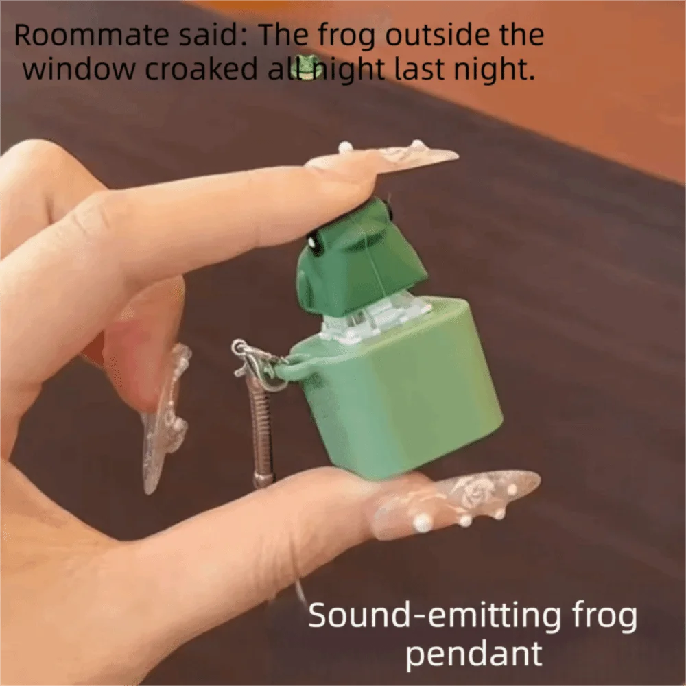 Squeeze Clicker Fidget Keychain Croaking Frog with Sound Clicking Pressure Relief Animal Cute Button Press Click Keyring