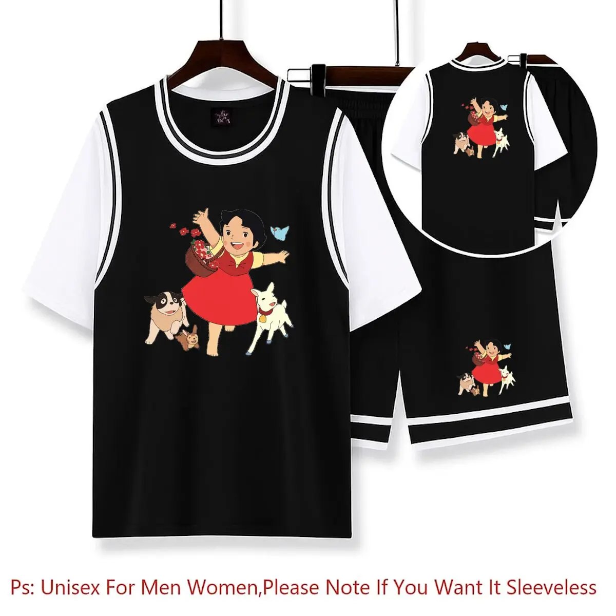 

Cute Heidi Kawaii Girl Basketball Jersey Sets Quick Dry Free Custom Tshirt Graphic Basketball Uniform Graphic Tshirts Stuff