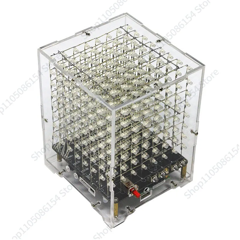 

Набор Light Cube 3d8: 888 цветных светодиодов, электронный музыкальный спектральный светильник с Bluetooth для ПК, DIY-сборка (сварка)