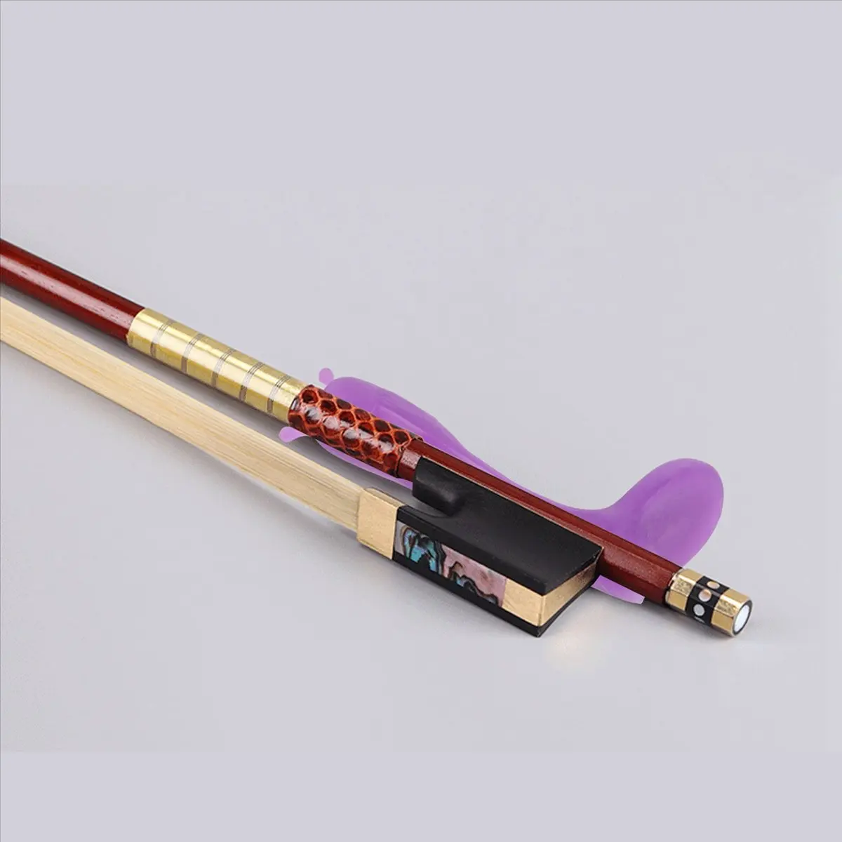 TUREBG 2X 1/4 - 4/4 Violin Bow Grip Partner Violino Hold Violin Bow Posture Corrector Accessories Teaching Aid Purple