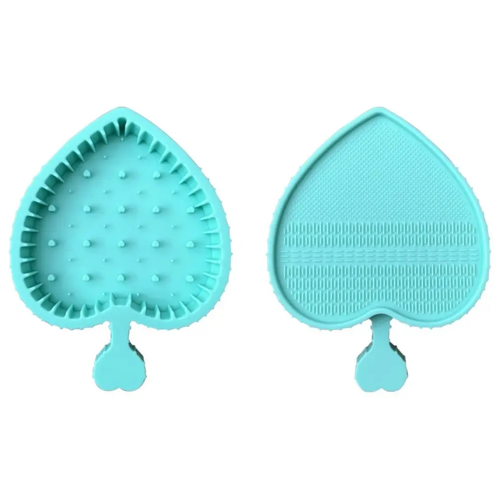 Puderquaste Reinigung Make-up Pinsel Reiniger Pinsel Reinigungswerkzeug Silikon Scrubber Board Soft Love Shaped