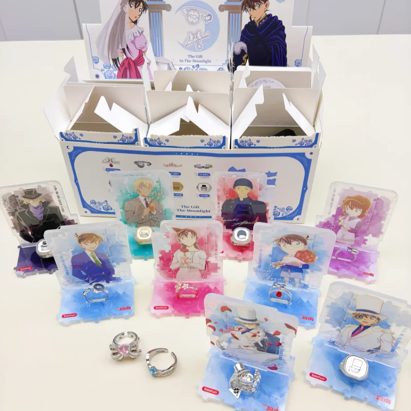 

BOXFUN Authentic Detective Conan Ring Blind Box The Gift In The Moonlight Series Kaito Kid Ran Mouri Haibara Ai Anime Jewelry