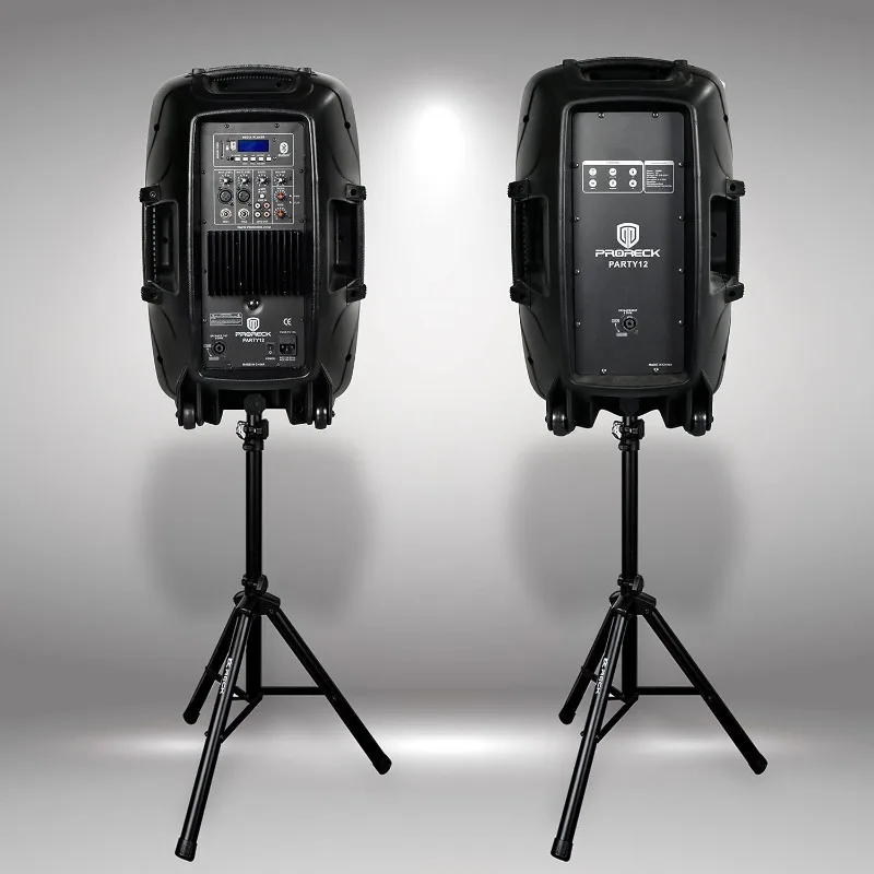 파티 12 12인치 1000W 2웨이 파워드 PA 스피커 시스템 콤보 세트 (블루투스/USB 드라이브 읽기 기능/SD 카드 읽기 기능 포함)