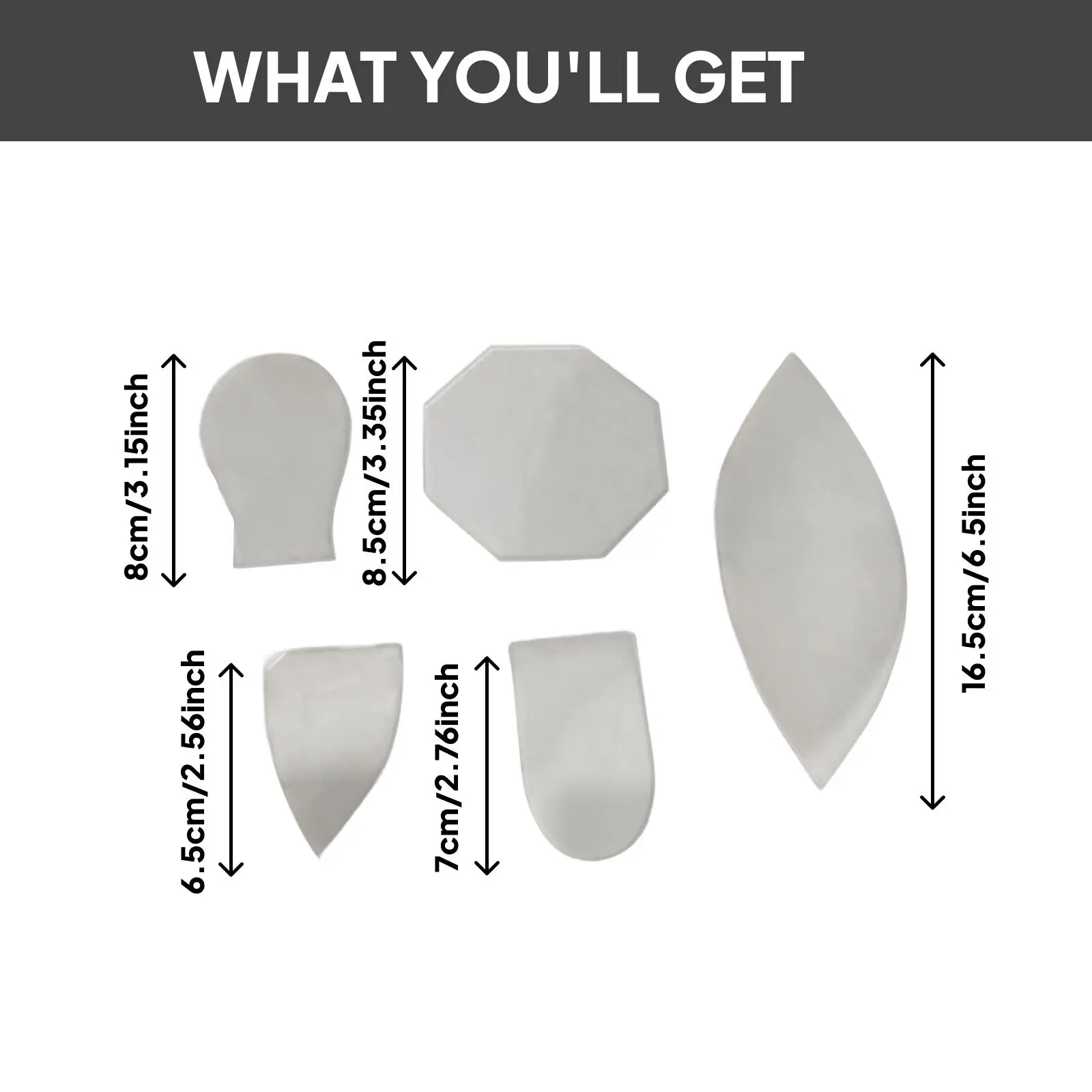 5 Pieces Quilting Template Rulers Acrylic Easy to Use Transparent Quilting Ruler