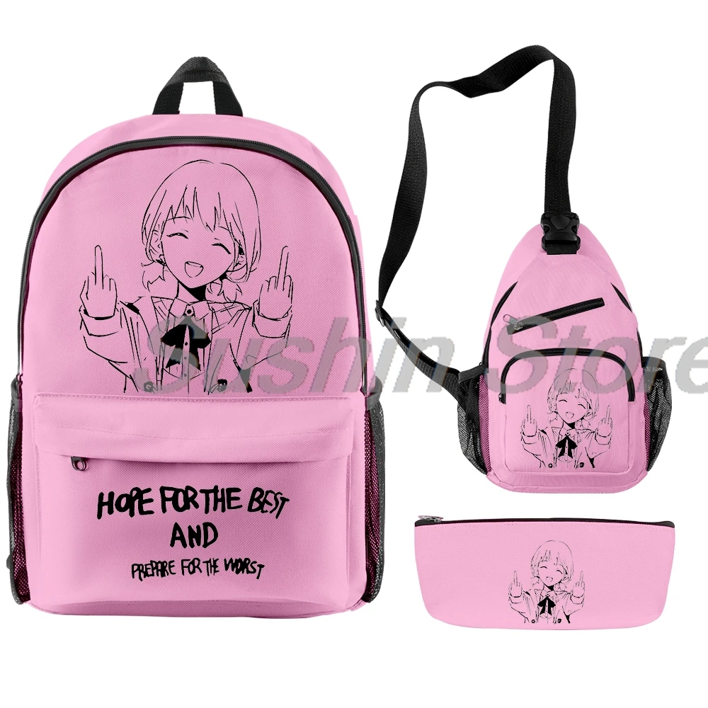 Girls Band Cry Anime Iseri Nina Backpack 3pcs/set Rucksack Shoulder Bag Women Men Casual Daypack Cartoon Packsack Travel Bags