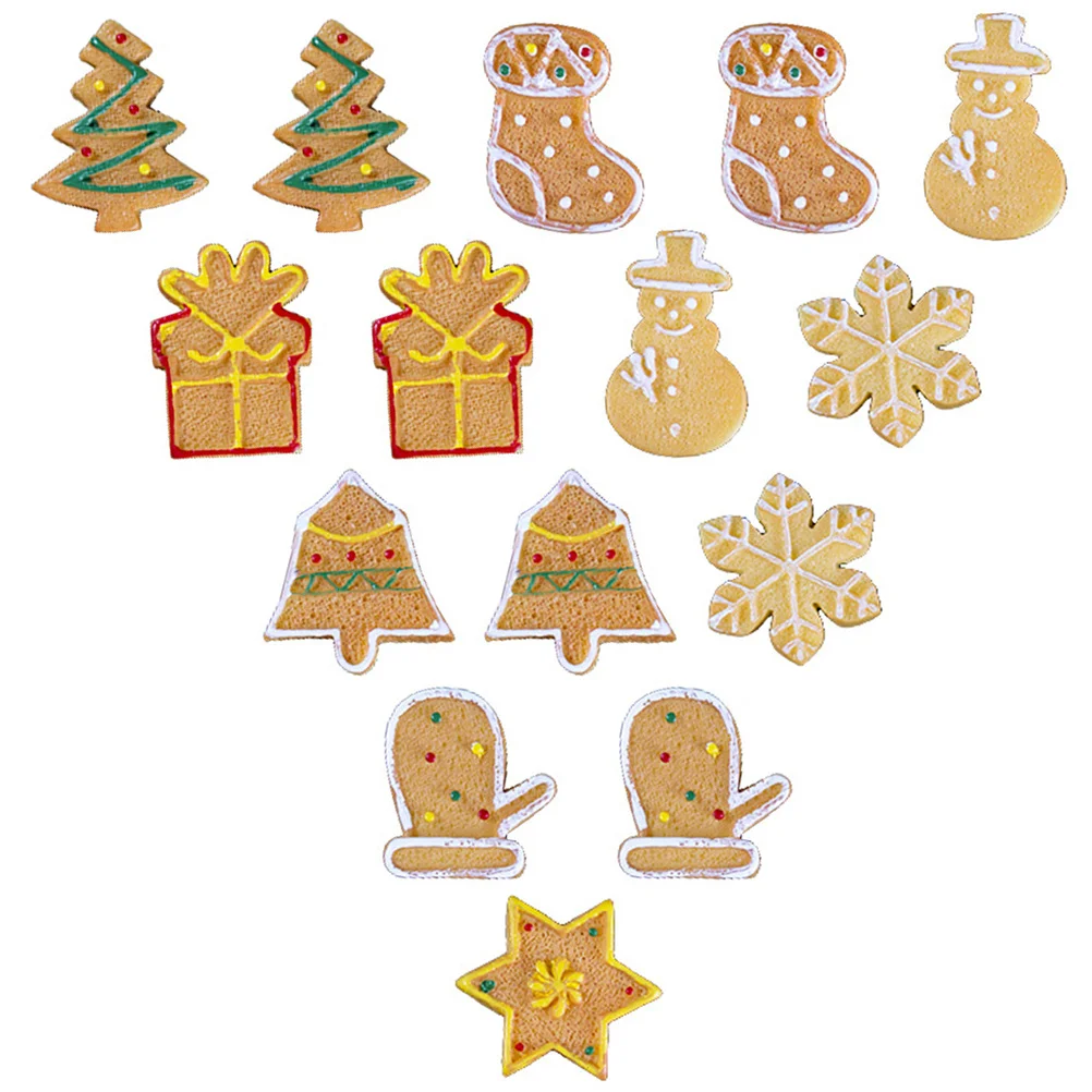 20 piezas imitación comida galleta Navidad Mini adornos funda de teléfono decoraciones accesorios teléfono Shell encantos regalo de vacaciones