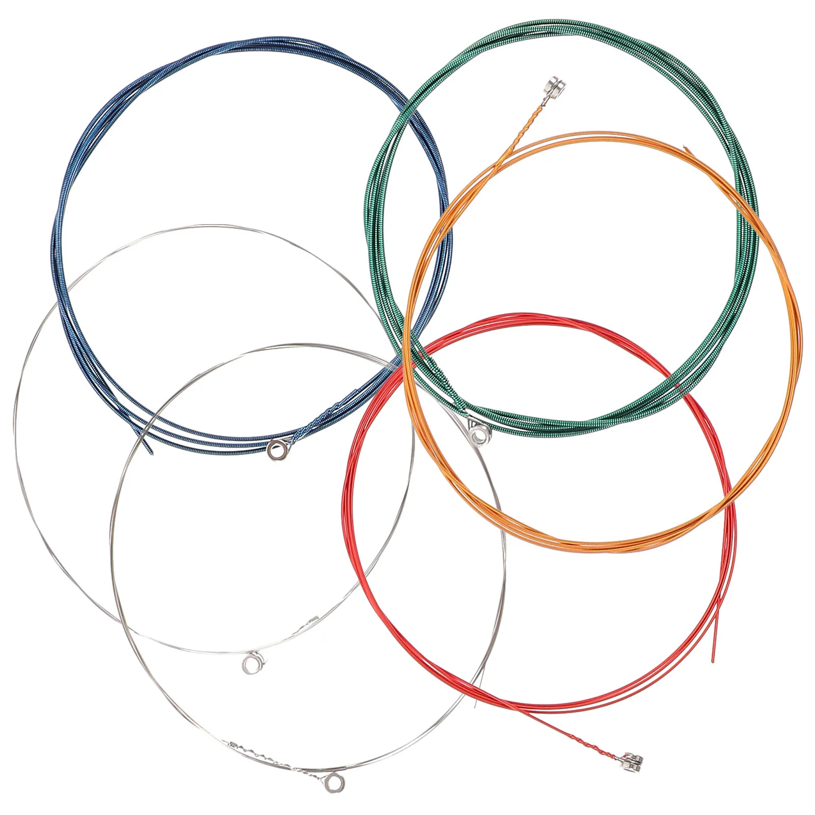 6 قطعة سلاسل الغيتار الصوتية الملونة الصلب سداسية الأساسية غير قابل للصدأ المغلفة مشرق واضح لهجة استبدال سلاسل الغيتار