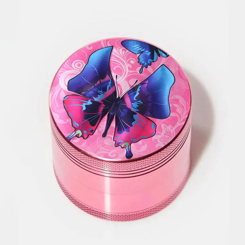 Cute 40mm Grinder Pink Metal 4 Piece Herb Grinder Catcher Girly Smoke Accessory