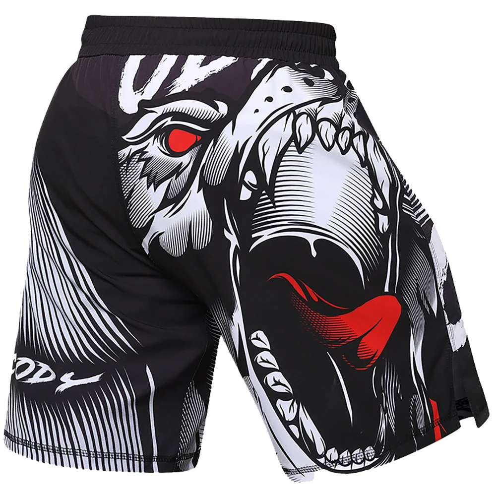 Men MMA Shorts Muay Thai Jiu Jitsu Training Shorts Animal Printed Elastic Waist Gym Fitness Male Boxing Clothes Custom Pattern