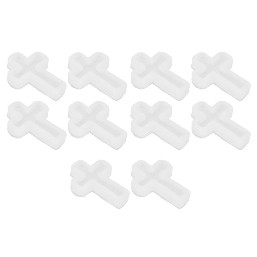 10pcs Easy Mirror Effect Cross Resin Mold Easy Demoulding Elastic Silicone Candle Mold Epoxy Resin Mold For DIY