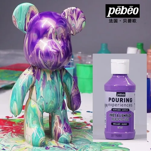 Imagen 2 del producto PEBEO experiencia de vertido pintura acrílica líquida 118ml pintura fluida líquida Material de fundición de aceite de silicona de celda media