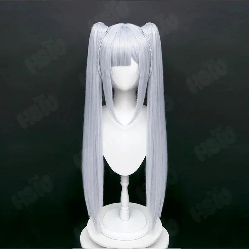 Game Azur Lane Janus Cosplay Wig Blue gray double ponytail long hair Azur Lane Cosplay Wig
