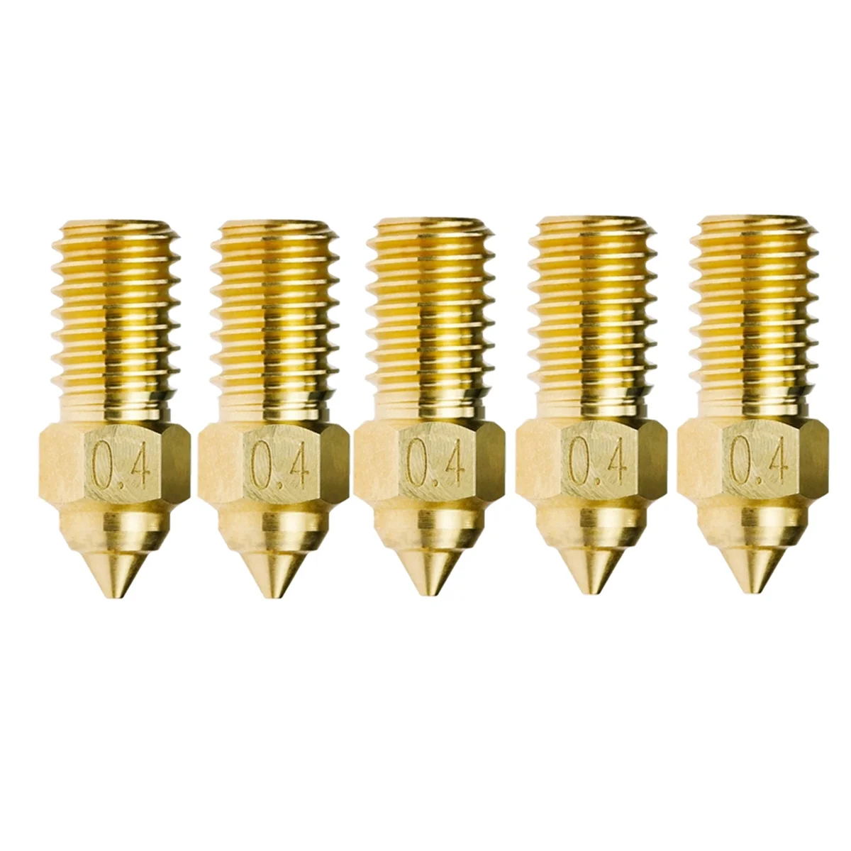 5PCS 3D Printer Brass Nozzle for Ender-7/Spider/Ender3V3 SE High Speed High Hardness 0.4mm Brass Nozzle