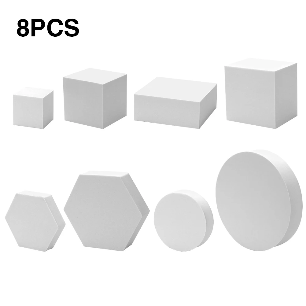 8pcs Geometric Cube Lipstick Cosmetics Craft Photography Backdrop Hard Foam Makeup Tools Studio Photography Props