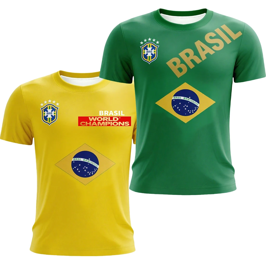 

Latest Fast Drying Breathable Comfortable Motorcycle Top Men/women Brazil Team Fashionable Printed Short Sleeved Casual T-shirt