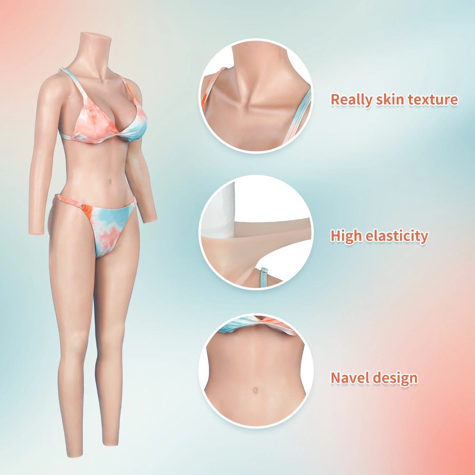 KUMIHO C Cup Full Silicon Bodysuit Silicone Bodysuit Crossdresser Breast Form Transgender Cosplay Artificial Vagina for Men