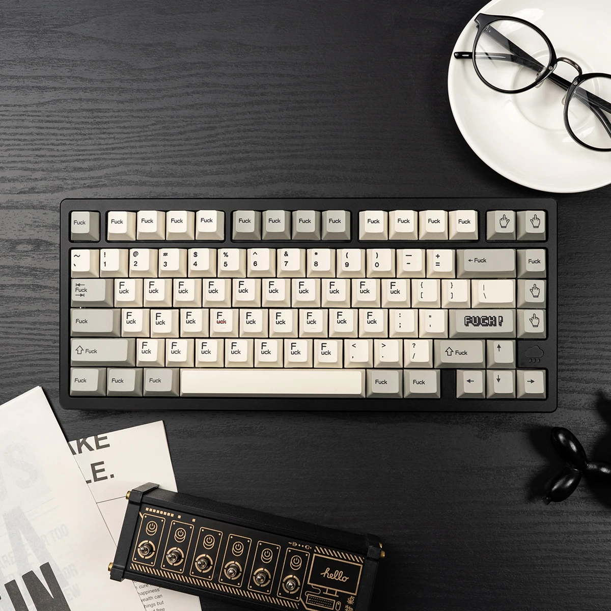 144keys Vintage Gray FK Mechanical Keyboard Keycap PBT Sublimation Complete Set Cherry Profile for Gaming Keyboard Key Caps