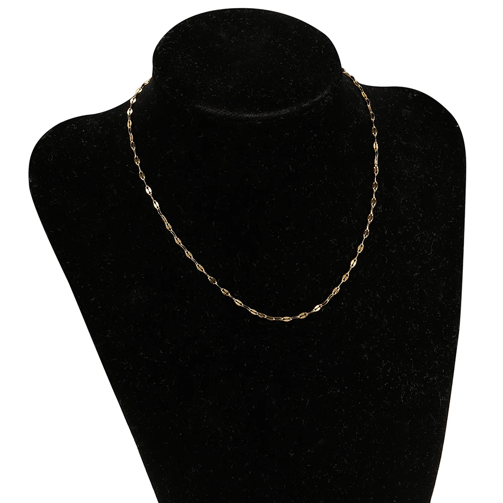 2Meters Gold-Plated Stainless Steel Lips Chains High Quality Necklace Bracelet Jewelry Making DIY Accessories Wholesale view 5