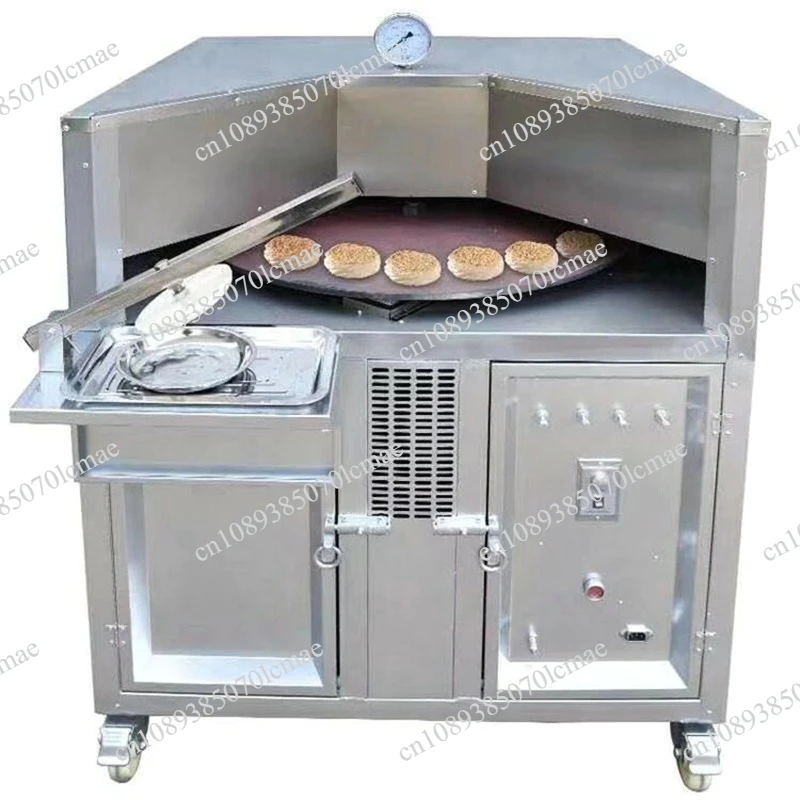 Commercial Rotating Flat Naan Bake Making Electric Gas Tandoor Pita Bread Oven Snack Machines  Rotary Pancake Maker