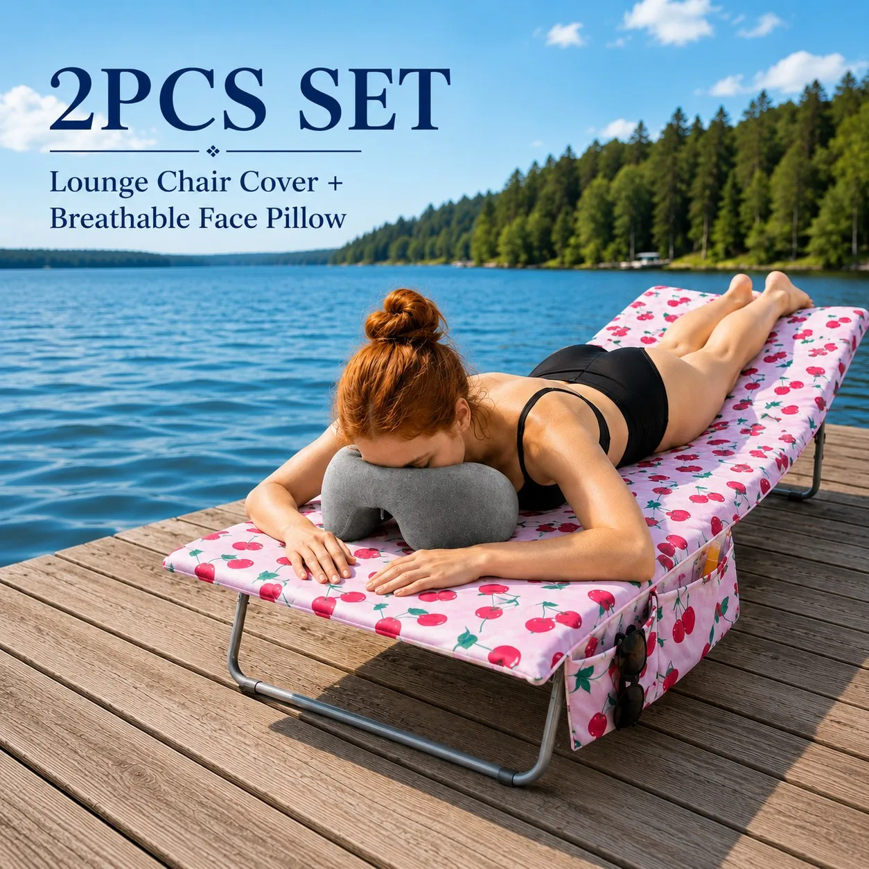 2pcs Salon Pillow + Beach Cover Set