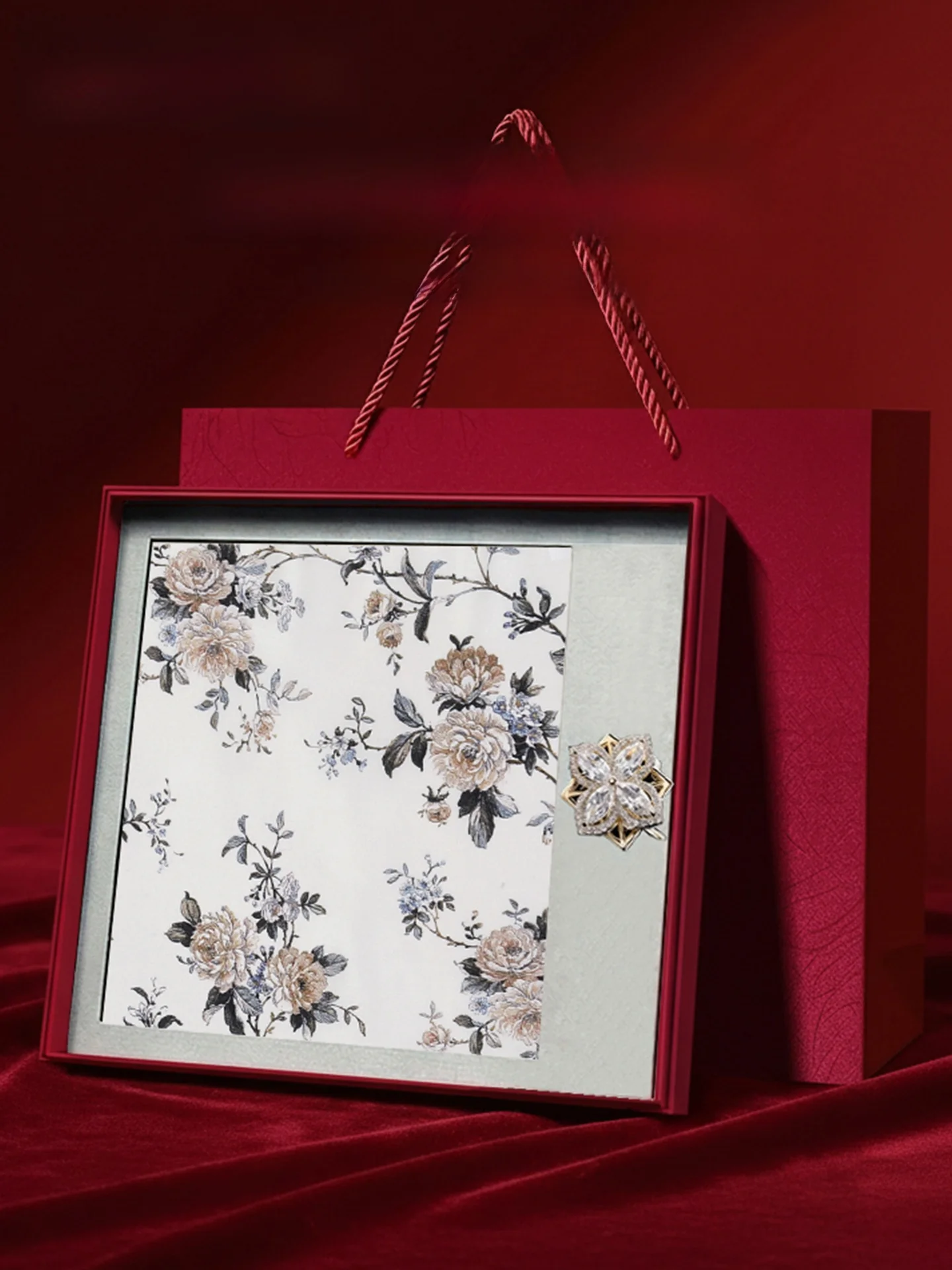 silk-scarf-women's-netie-small-square-tie-bag-wrap-spring-summer-faionable-breathable-plant-floral-pattern-multifunctional