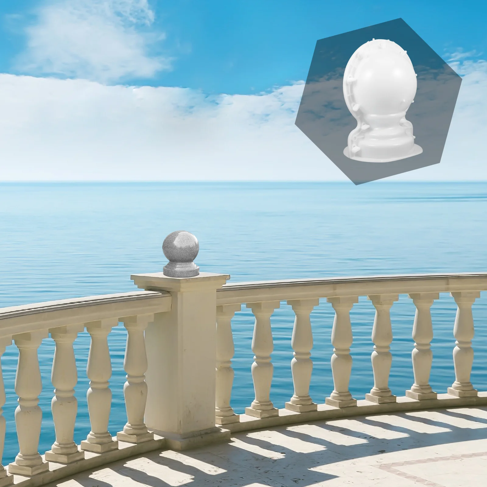 

Ball Sphere Mold Concrete Cement Roman Column Balcony Ornament Balustrade Pathway Garden Fence Decoration Mold