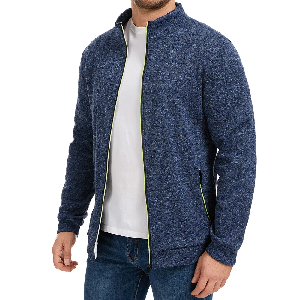 

Men's Baseball Jacket Stand Collar Zipper Windproof Fashion Outwear Comfortable Breathable Male Sweatshirt Jacket Simple Style