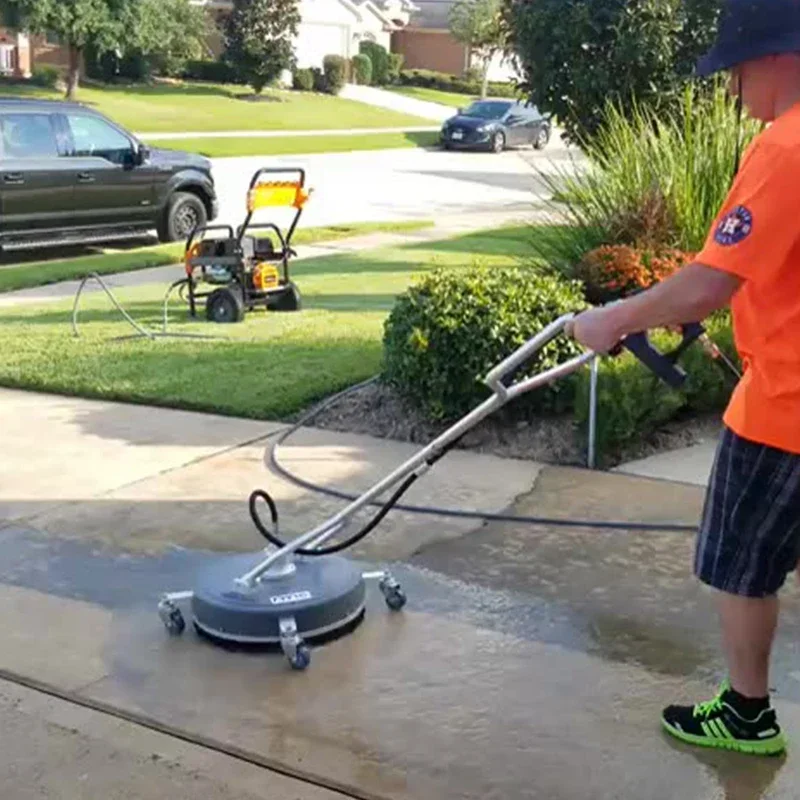 High Pressure Washer Stainless Steel Floor Pan Walking Household Floor Washer 21 Inch Road Washer with 4-wheel Brush