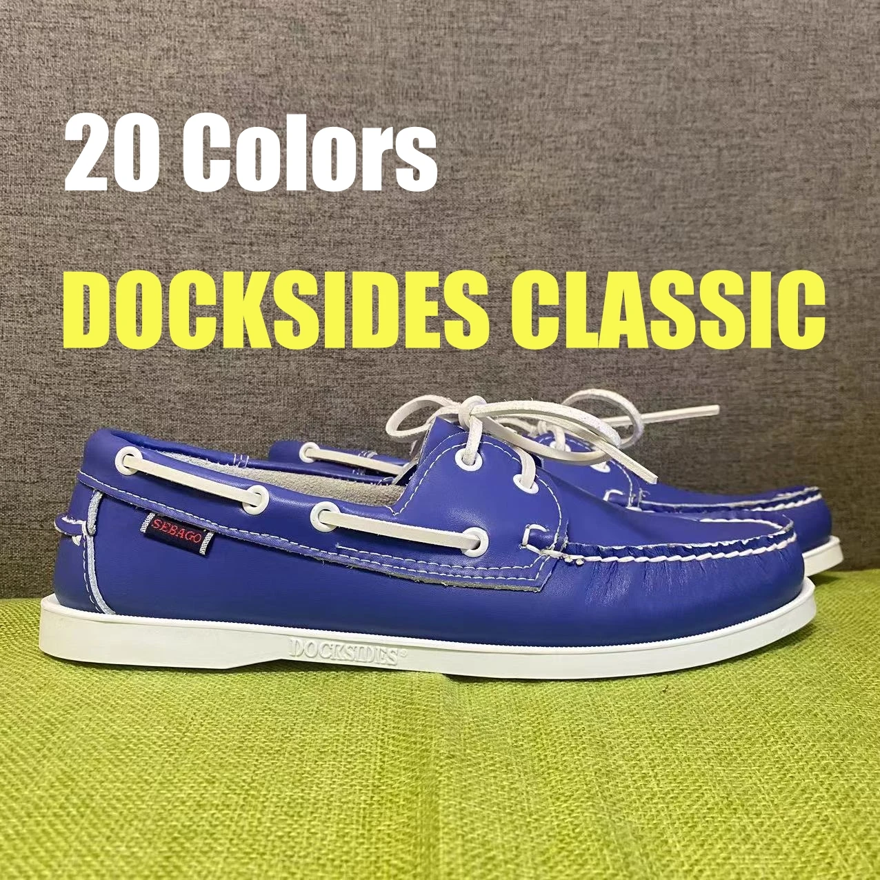 

SEBAGO Men Homme Authentic Docksides Shoes - Premium Leather Moc Toe Lace Up Boat Shoes YA07