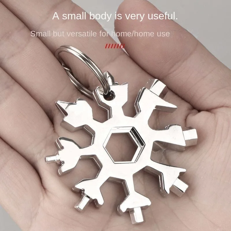 Multi functional snowflake wrench, home tool, portable and small bottle opener, octagonal alloy universal garden ornament