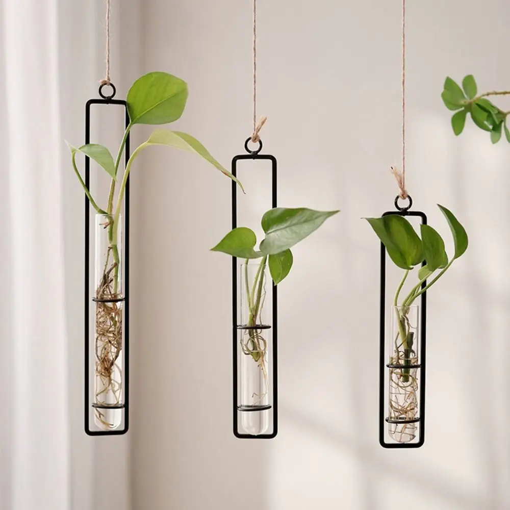 Creative Glass Vase Home Living Room Wall Hanging Creative Hydroponic Plant Vase Nordic Decorative Transparent Flower Pot