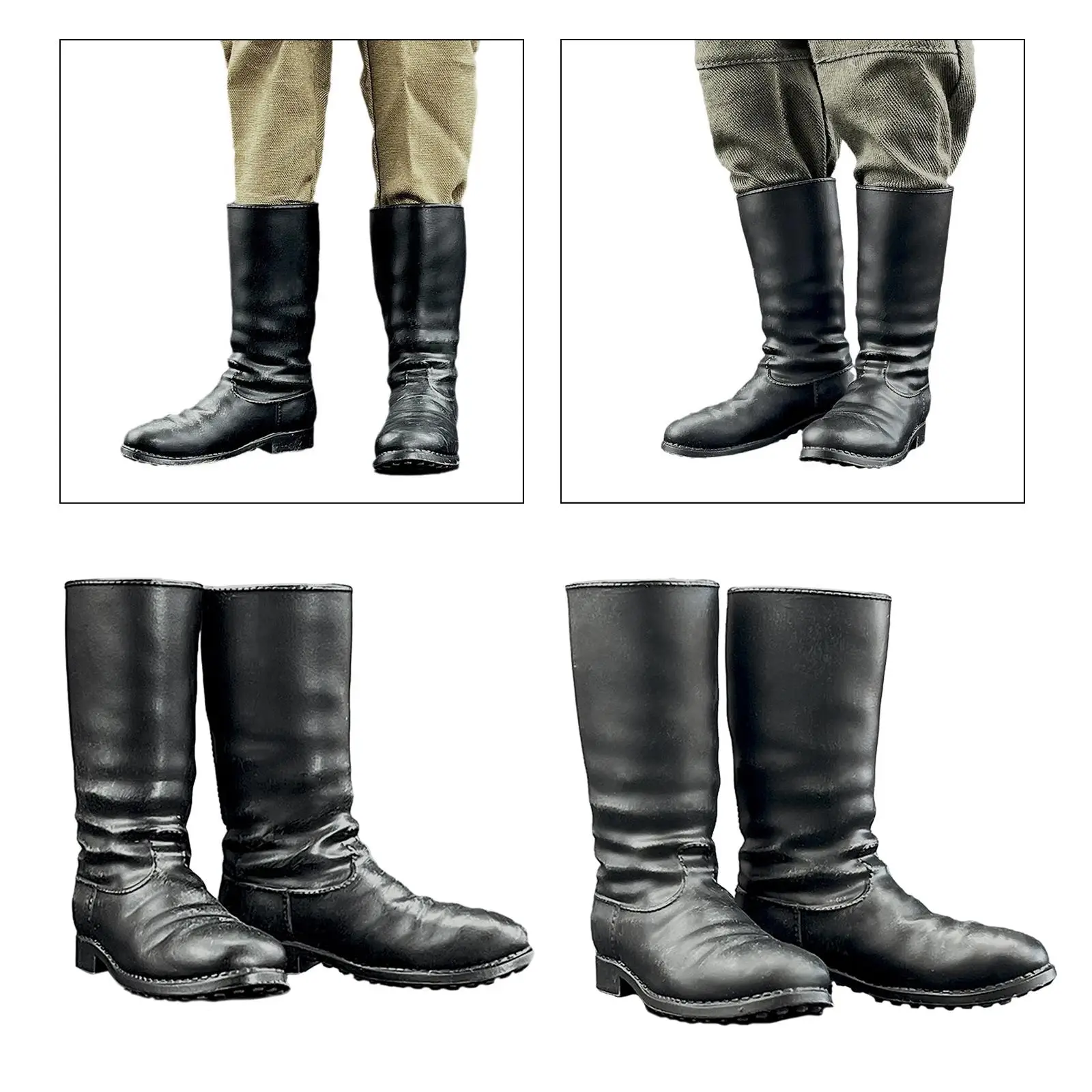 1:6 Scale Solider Boots Miniature Shoes Casual Black Trend Soldier Accessory High Boots Model for 12in Action Figures
