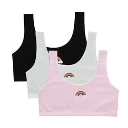 3pcs Young Girls Brasseries Maiden Cotton Bras For Teenage Top Underwear Developed Children Training Bras Vests Kids Crops Tops