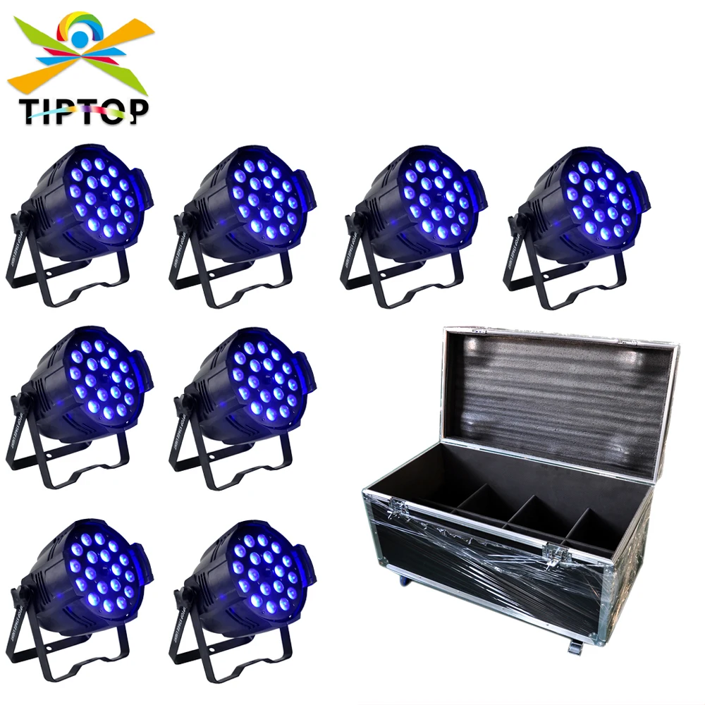 8in1 Flightcase Packing Indoor RGBWY UV 6IN1 Led Par Light Zoom 10-60 Degree Big Lens Guangzhou Supplier DMX 512 Professional